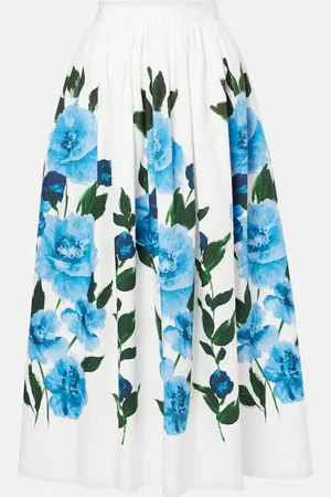 Erdem Jupe midi en coton à fleurs