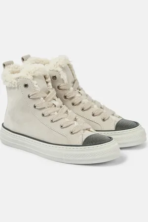 Brunello Cucinelli Baskets Monili en daim et shearling