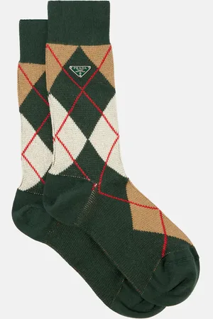 Prada Chaussettes Argyle en coton mélangé
