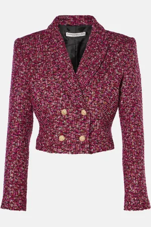 Alessandra Rich Blazer raccourci en tweed à sequins