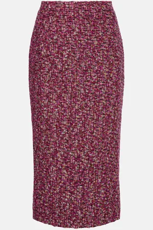 Alessandra Rich Jupe midi en tweed à sequins