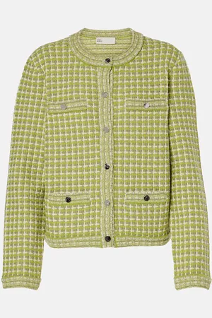 Tory Burch Veste en maille à carreaux