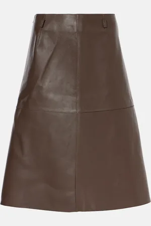 Totême Jupe midi en cuir