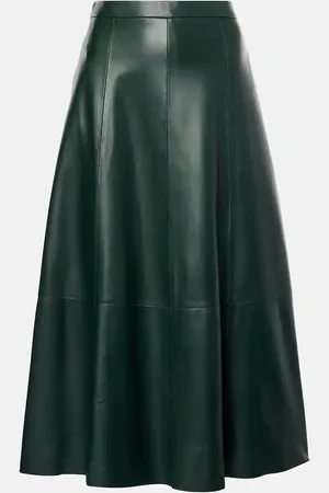 Vince Jupe midi en cuir
