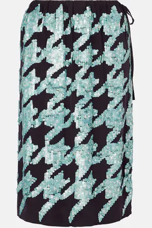 DRIES VAN NOTEN Jupe midi en soie à sequins
