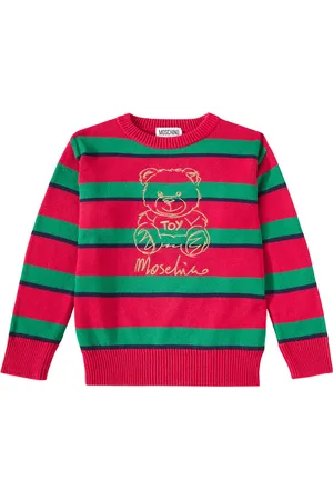 Moschino Pull Teddy Bear rayé en coton et laine