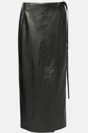 The Row Jupe portefeuille Bert en cuir