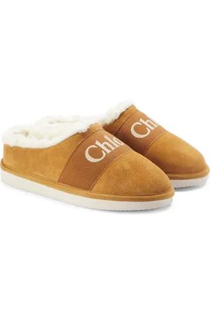 Chloé Chloé Kids Slippers en daim à logo