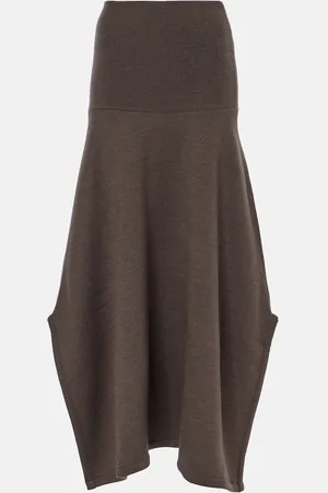 LEMAIRE Jupe midi en laine et coton