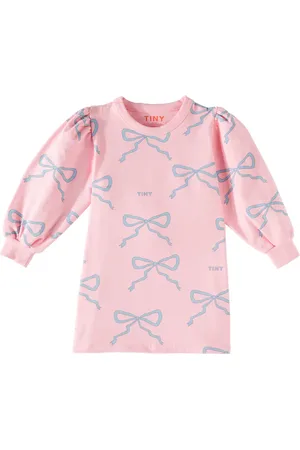 Tiny Cottons Robe sweat-shirt Bows en coton mélangé