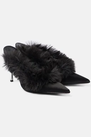 MAGDA BUTRYM Mules en cuir et shearling synthétique