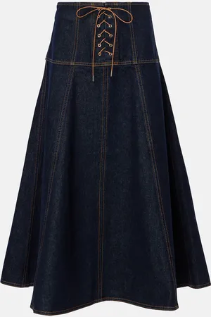 ULLA JOHNSON Jupe midi Estelle en jean