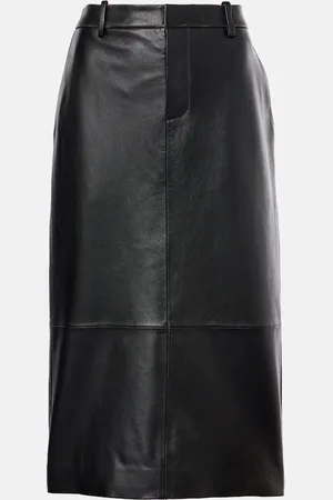 Vince Jupe crayon à taille mi-haute en cuir
