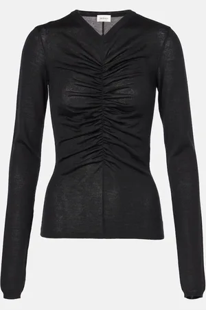 Saint Laurent Top en cachemire, laine et soie