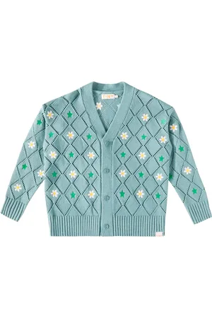 Tiny Cottons Cardigan brodé en coton et laine