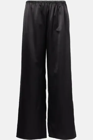 ASCENO Pantalon ample Austin en laine et soie
