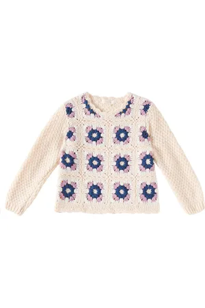 Louise Misha Pull Alicia en crochet à fleurs