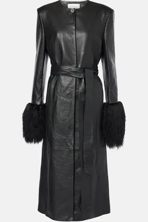 MAGDA BUTRYM Manteau en cuir et shearling