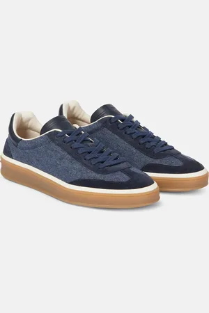 Loro Piana Baskets Tennis Walk en denim et daim