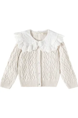 The New Society Cardigan Reykjaviik en maille torsadée