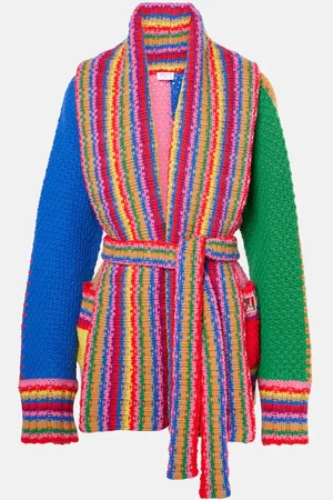 Puccini Cardigan cache-cœur rayé en laine
