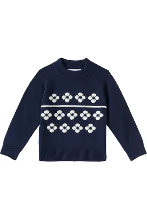 Mini Rodini Pull Flowers en coton et laine