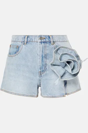 AREA Short en jean à fleurs