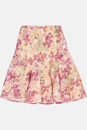 Agua by Agua Bendita Mini-jupe Cerezo Florecer en lin à fleurs