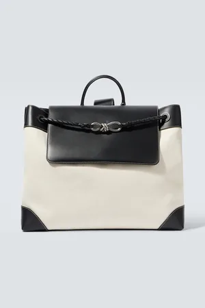 Bottega Veneta Sac à dos Andiamo Large en toile et cuir