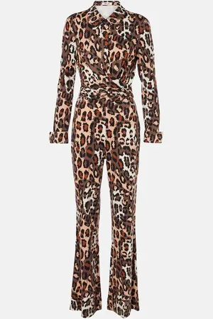 Diane von Furstenberg Combi-pantalon Michele à motif léopard