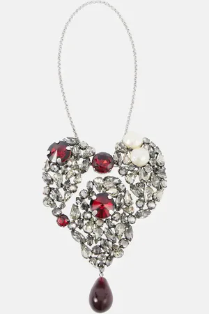 Saint Laurent Collier et broche à cristaux