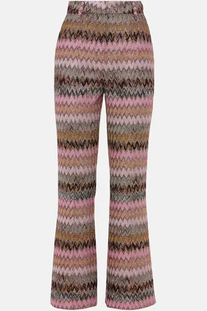 Missoni Pantalon évasé Zig Zag métallisé