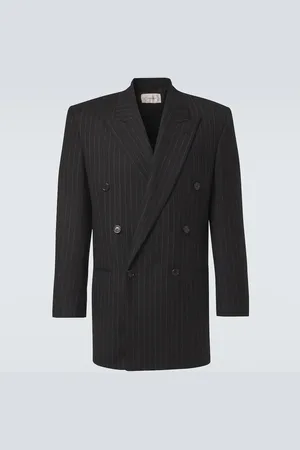 Saint Laurent Veste de costume rayée en laine