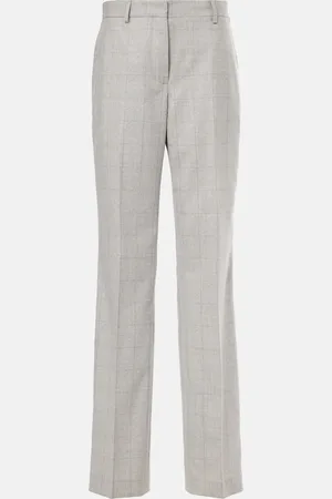 DRIES VAN NOTEN Pantalon droit en laine à carreaux