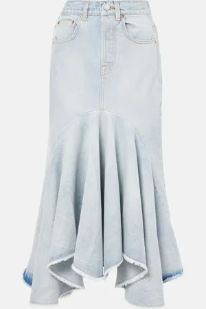 Vetements Jupe midi Godet en jean