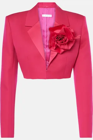 AREA Blazer raccourci en laine à fleur