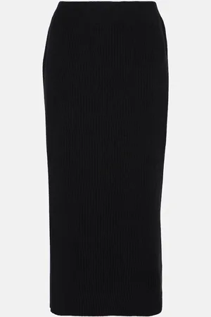 Brunello Cucinelli Jupe midi en laine, cachemire et soie