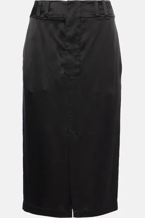 Saint Laurent Jupe crayon en crêpe de soie