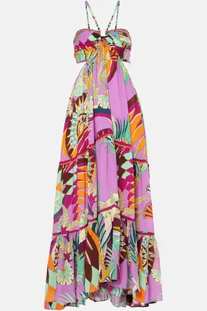 Camilla Robe longue imprimée en soie