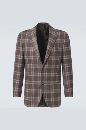 Kiton Blazer en laine, soie et lin