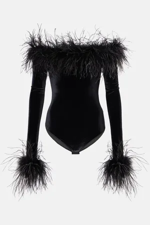 Oseree Oséree Body en velours à plumes