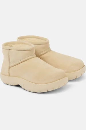 Bottega Veneta Bottines Snap Mini en daim et shearling