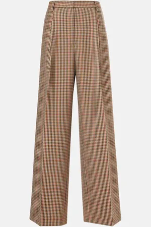 DRIES VAN NOTEN Pantalon ample en laine à carreaux
