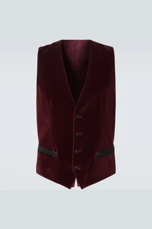 Dolce & Gabbana Gilet de costume en velours de coton et soie