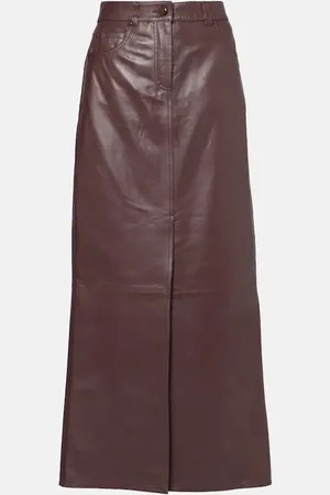 Dorothee Schumacher Jupe midi Sleek Statement en cuir