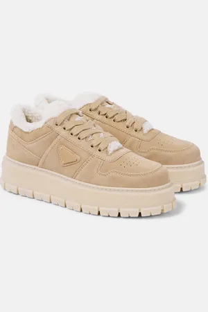 Prada Baskets en daim et shearling