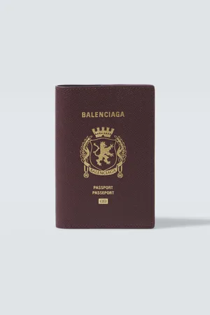 Balenciaga Protège-passeport en cuir à logo