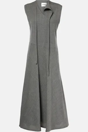 Jil Sander Robe midi en laine vierge
