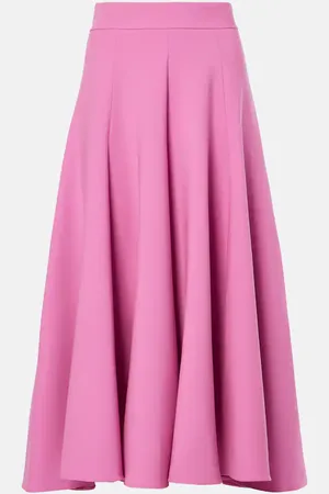 Oscar de la Renta Jupe midi à taille haute en laine mélangée