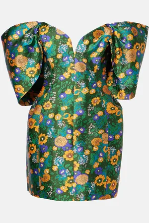 ALÉMAIS Alémais Robe imprimée à encolure bardot